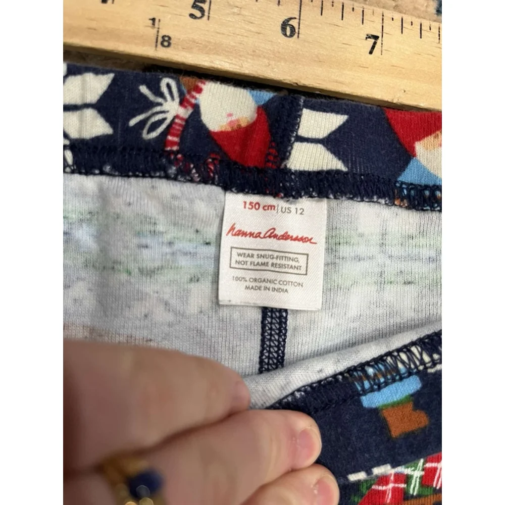 Little Kids Hanna Andersson Christmas Snowflake Elves Themed Pajama Pant Size 12